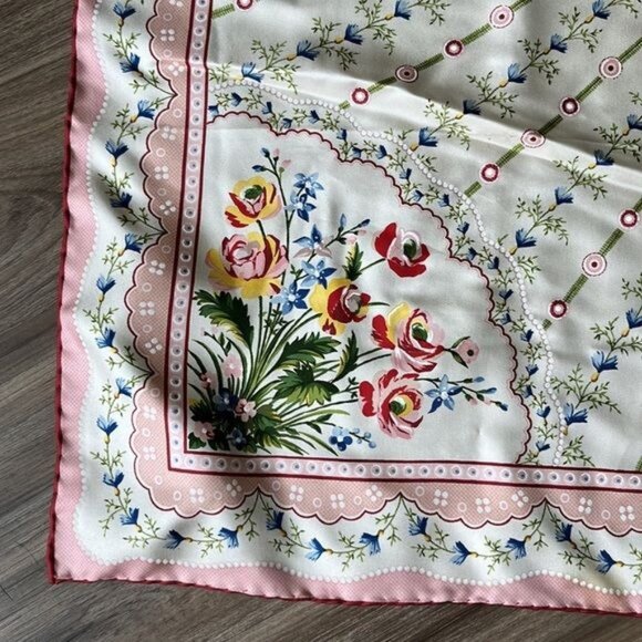 The Met Silk Floral Rose Scalloped Scarf - Picture 4 of 5